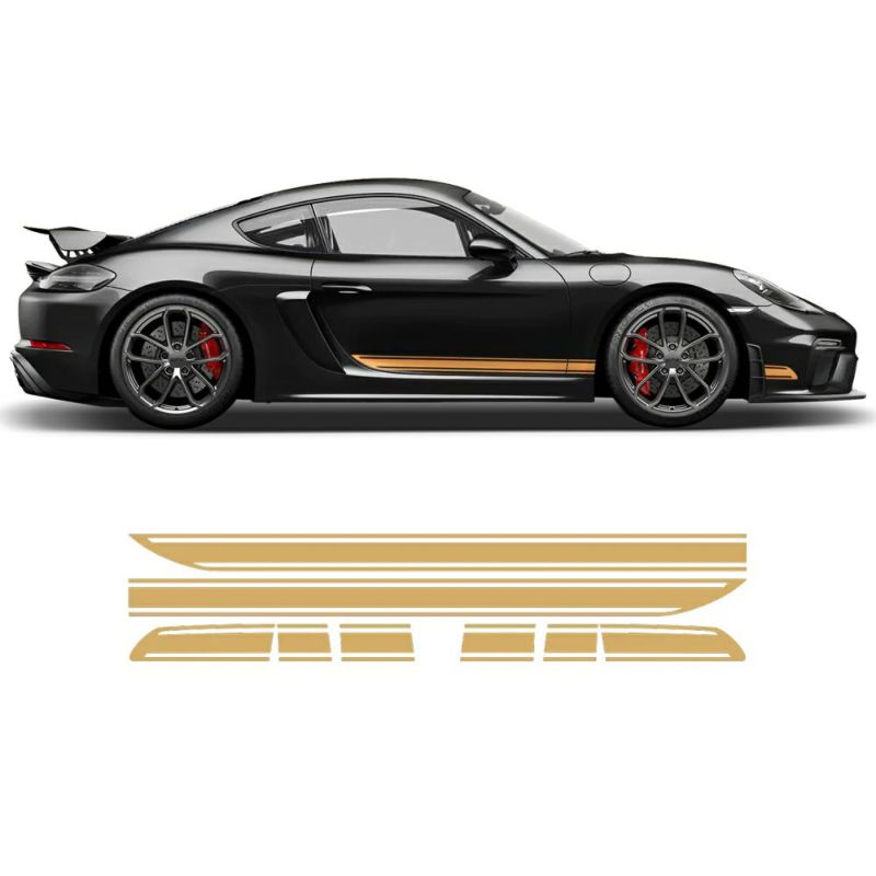 ポルシェ 987 ボクスター/ケイマン サイド デカール RACING GOLD