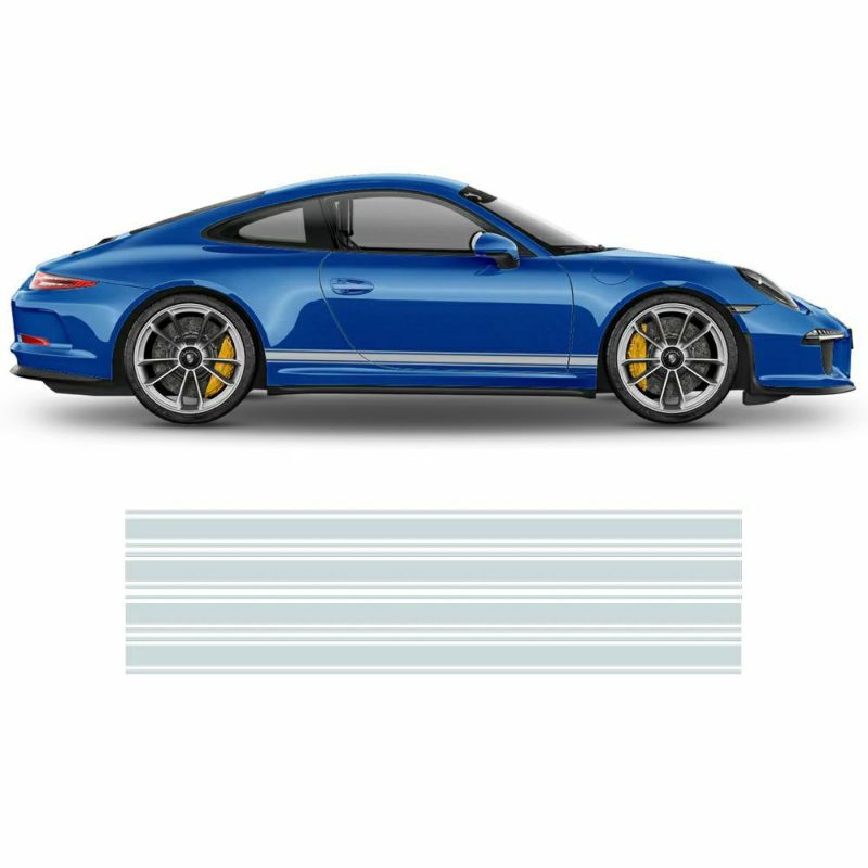 ポルシェ 911 サイド デカール RACING SILVER 1999年以降モデル