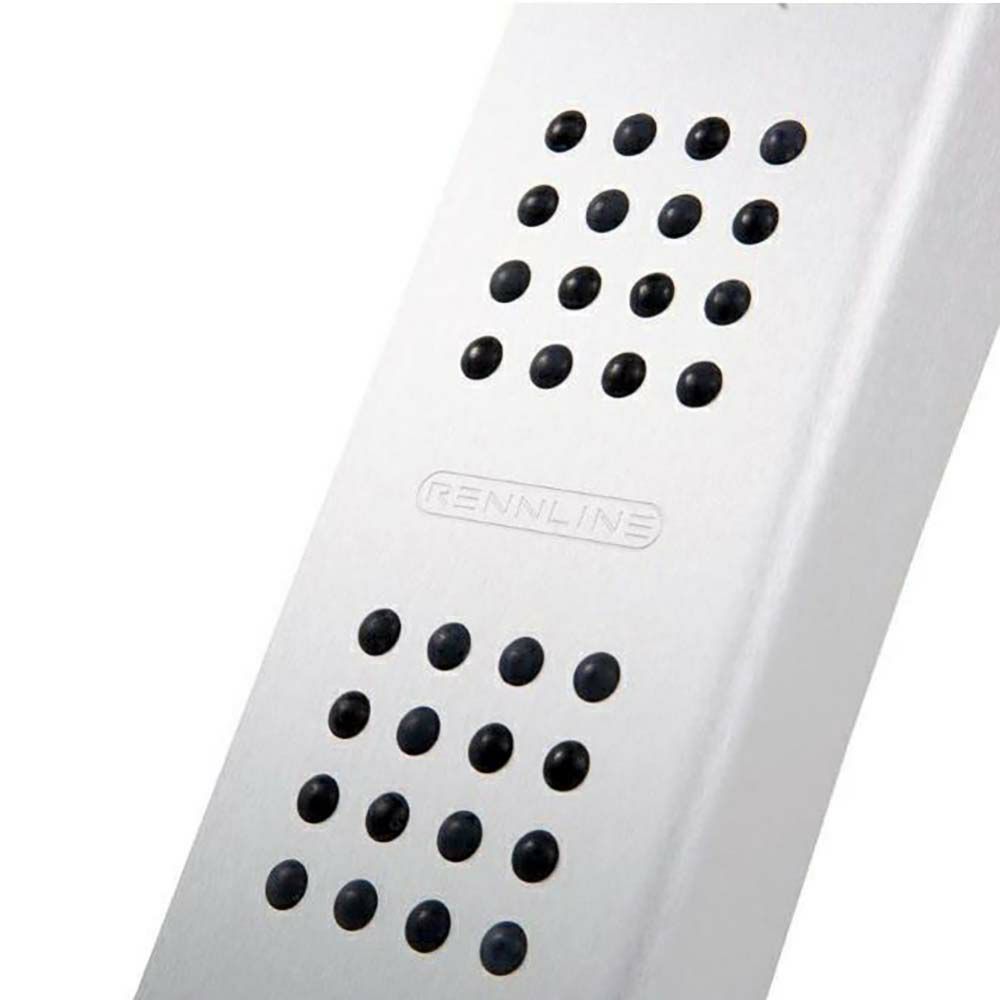 ポルシェ マカン アルミ フットレスト ラバーグリップ付 左ハンドル車用【Rennline】　商品表面の質感画像(シルバー)