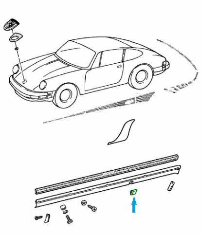 ポルシェ 930(911) ジャッキポイント カバー 91155914901